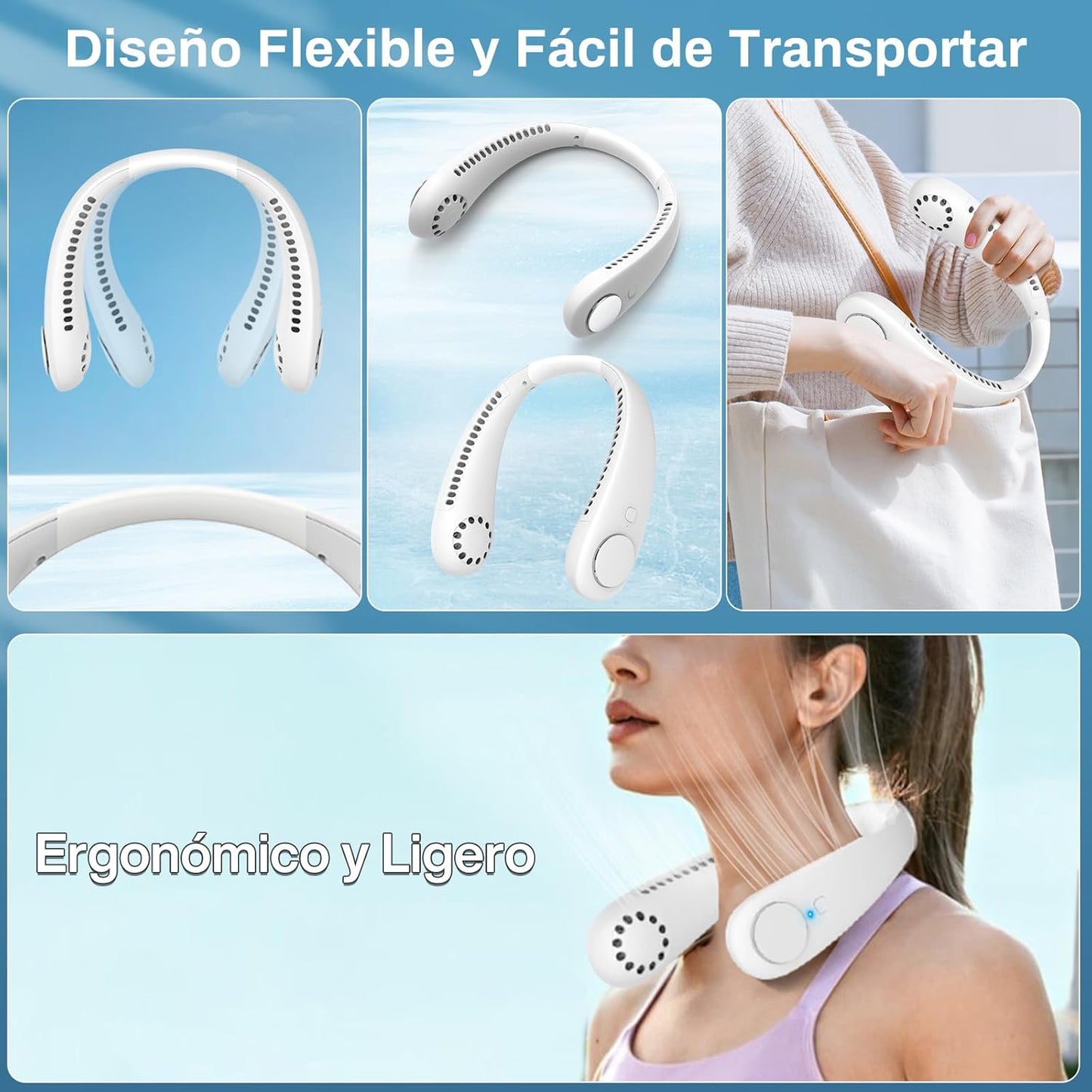 Ventilador de Cuello Portátil 360°