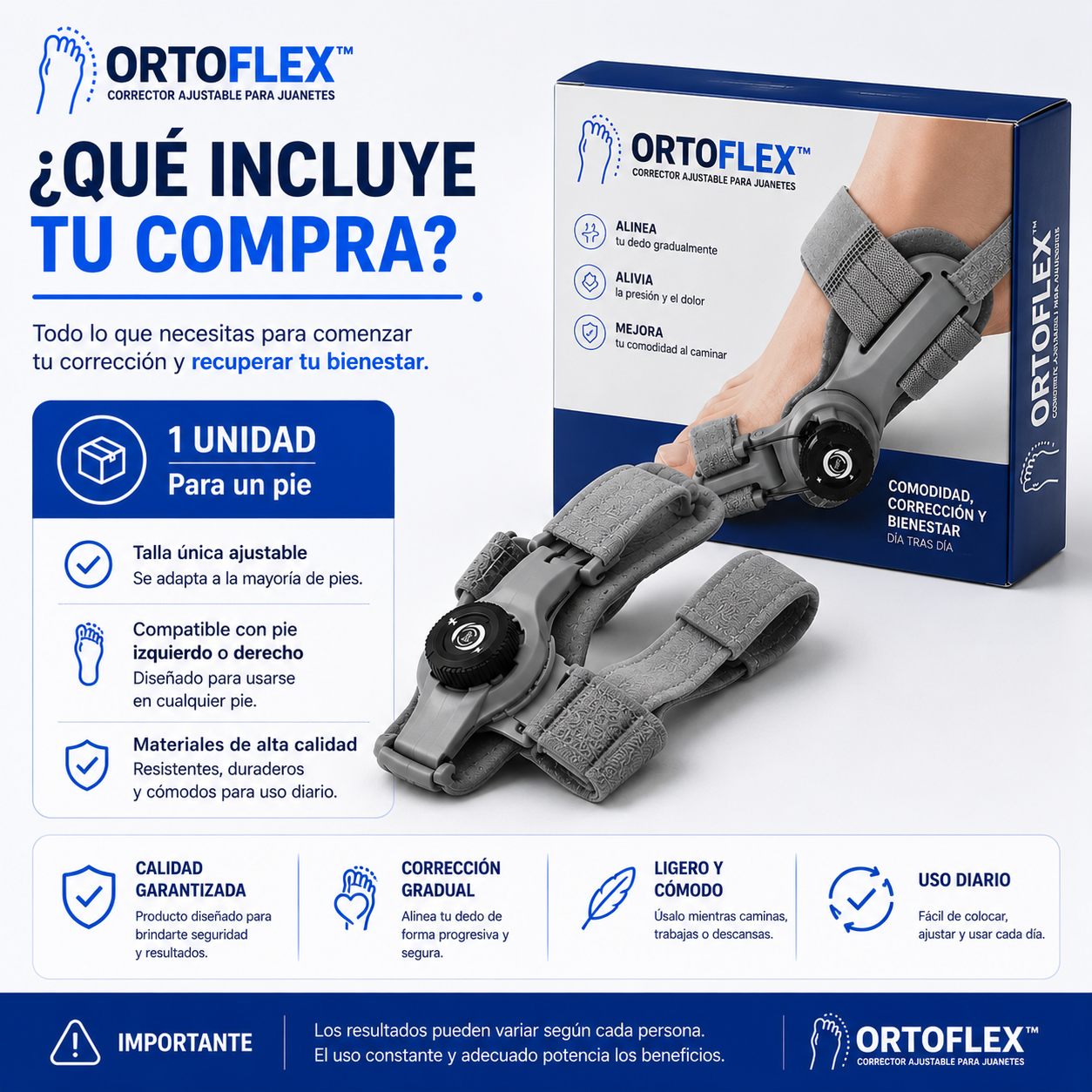 OrtoFlex™ | Corrector Ajustable para Juanetes 180°