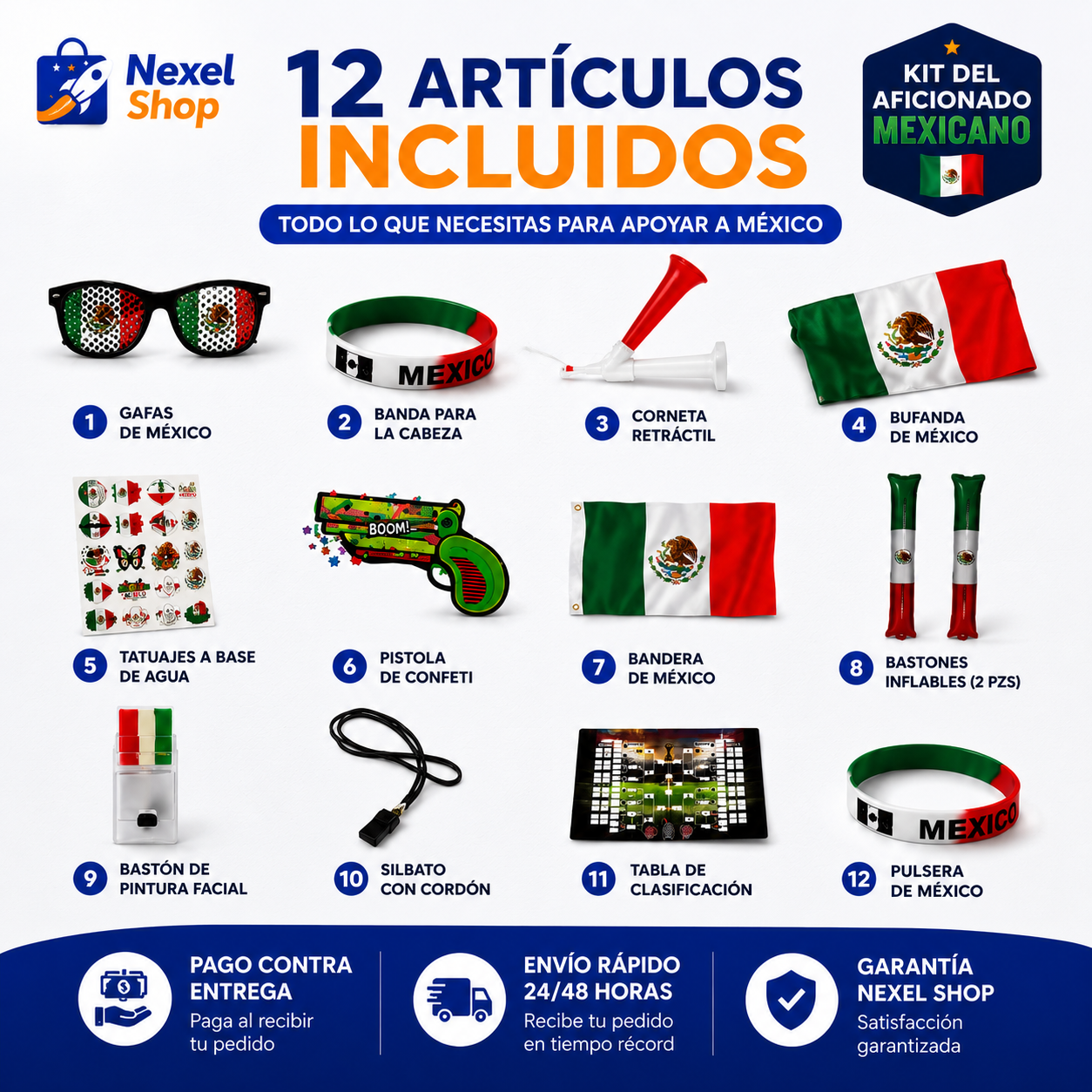 Kit del Aficionado México 12 Accesorios