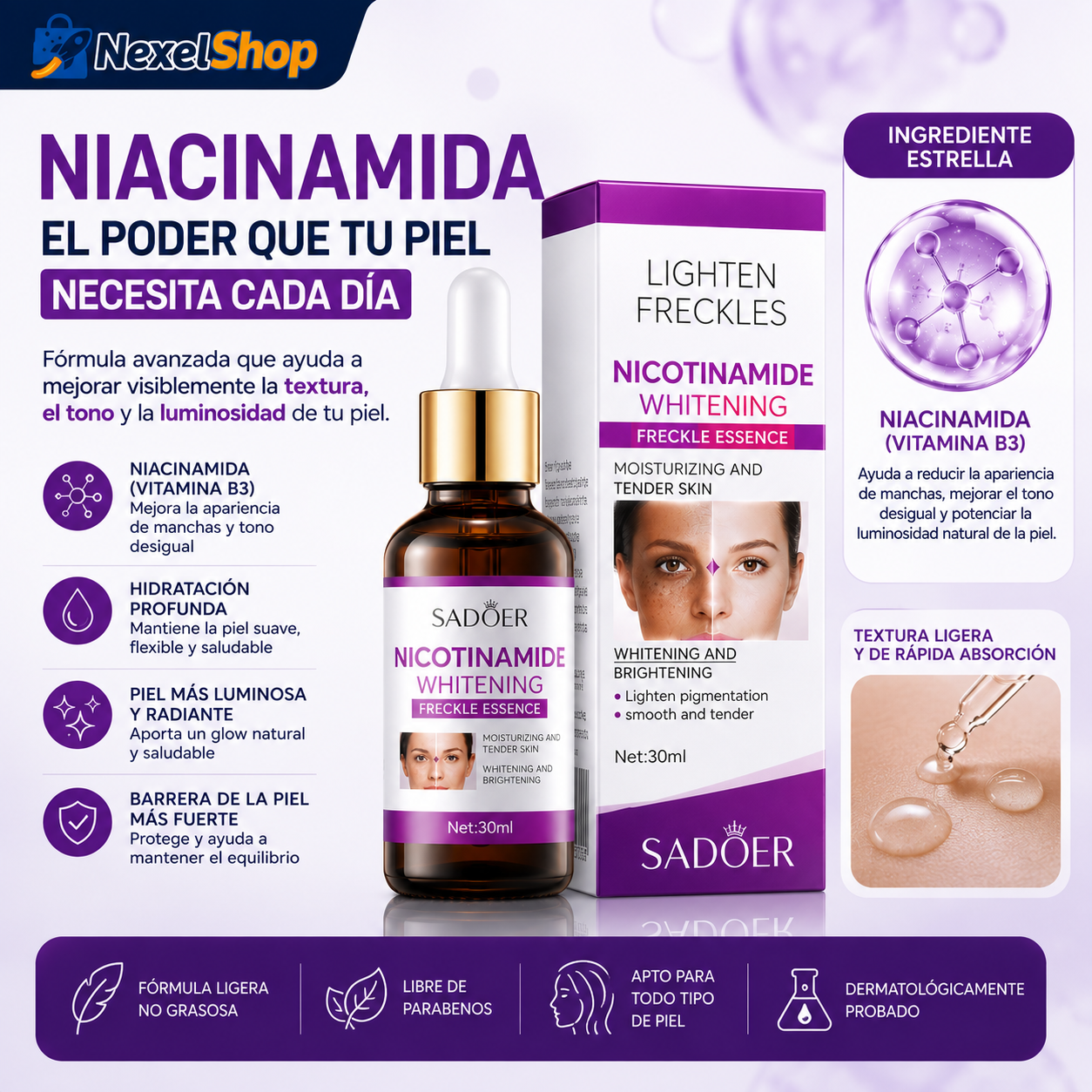 Serum Blanqueador Aclarante quita mancha