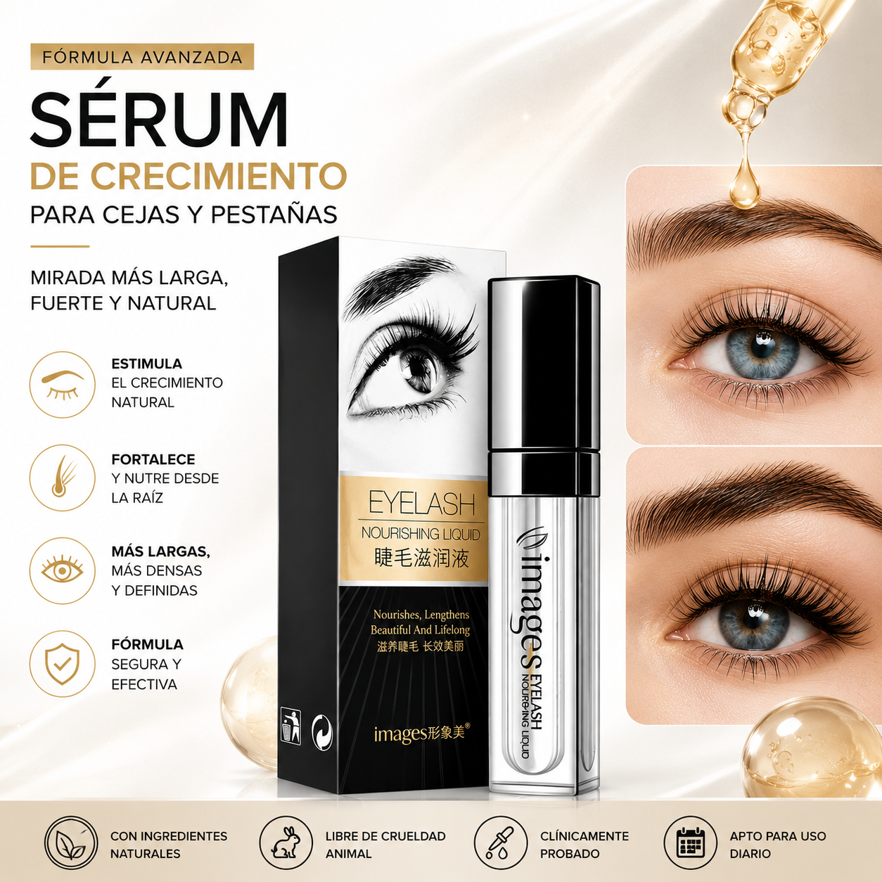 NexelLash™ Sérum de Crecimiento para Cejas y Pestañas